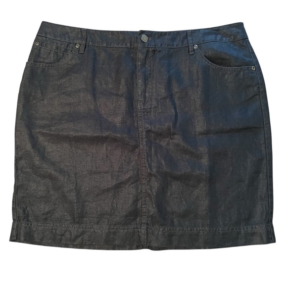 J. Jill Deep‎ Blue 100% Linen Skirt | Size 16 | Classic Denim Look - Picture 1 of 7
